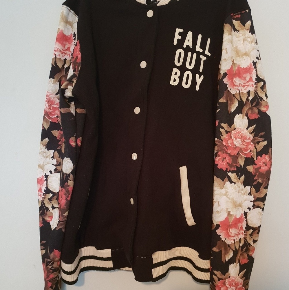 SOLD fall out boy floral varsity jacket